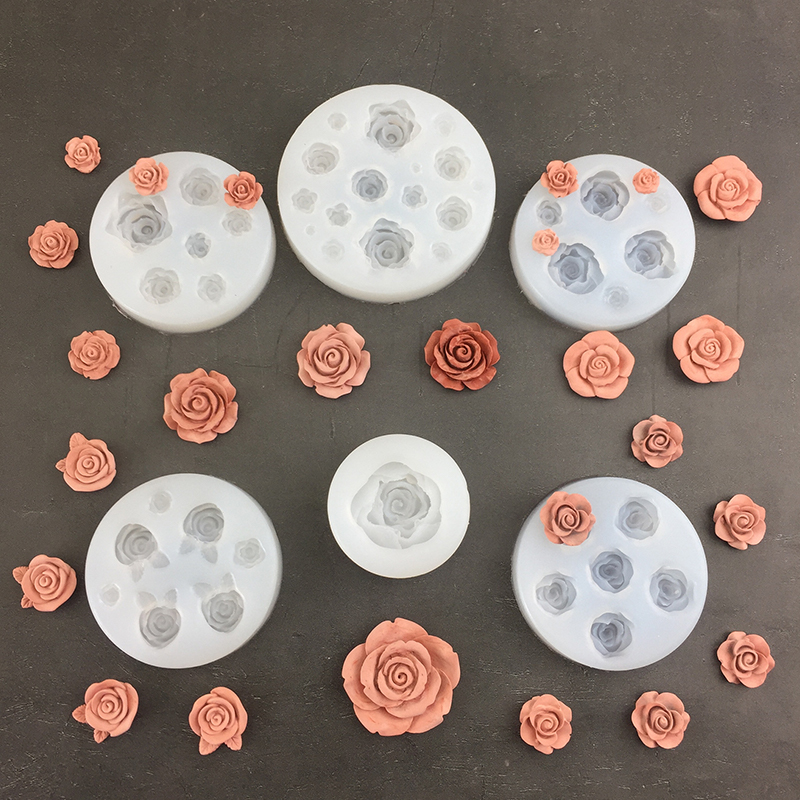 Candle Making Supplies - バラの形をした3Dシリコン型,葉,フォンダン,チョコレート型,キャンドル,石鹸型,ケーキデコレーションツール,ベーキングアクセサリー