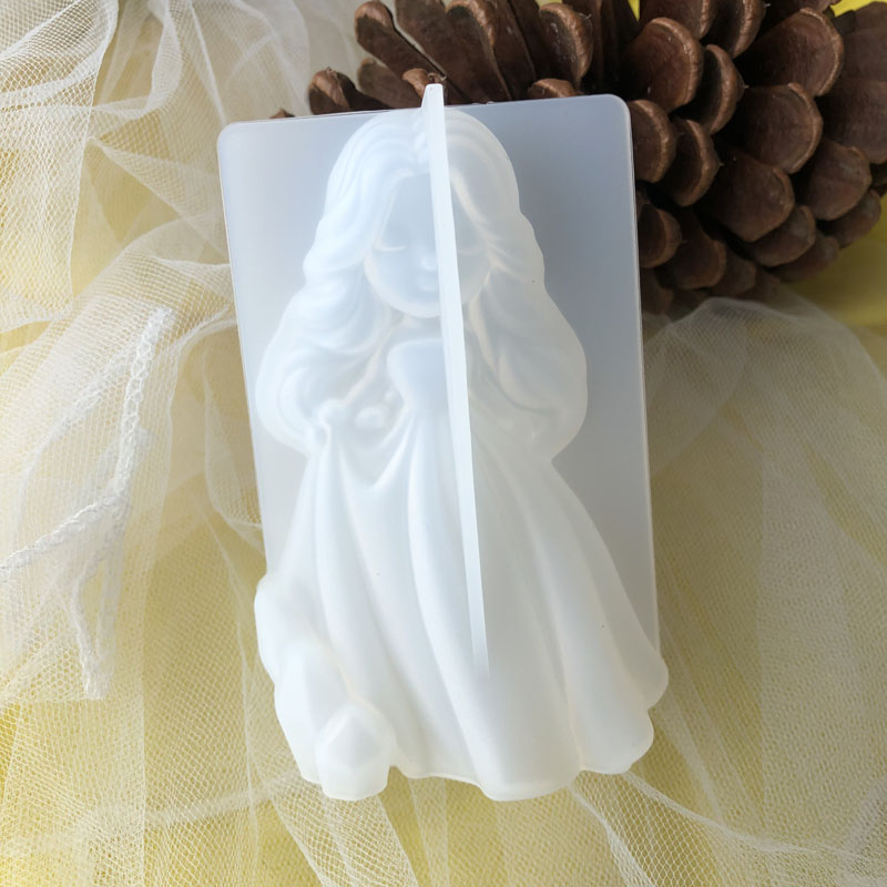 Candle Making Supplies - 3D かわいいプリンセスシリコーンキャンドルモールド天使の女の子石鹸樹脂石膏作る型 DIY 人間チョコレートベーキングツール家の装飾のギフト
