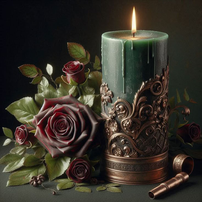 Candle Making Vinings - ヴィンテージバロック様式の蔓模様の柱型キャンドルシリコンモールド、香り付きキャンドル、香り付きキャンドル石膏樹脂液体ホームデコレーションオーナメント、手作りシリコンモールド