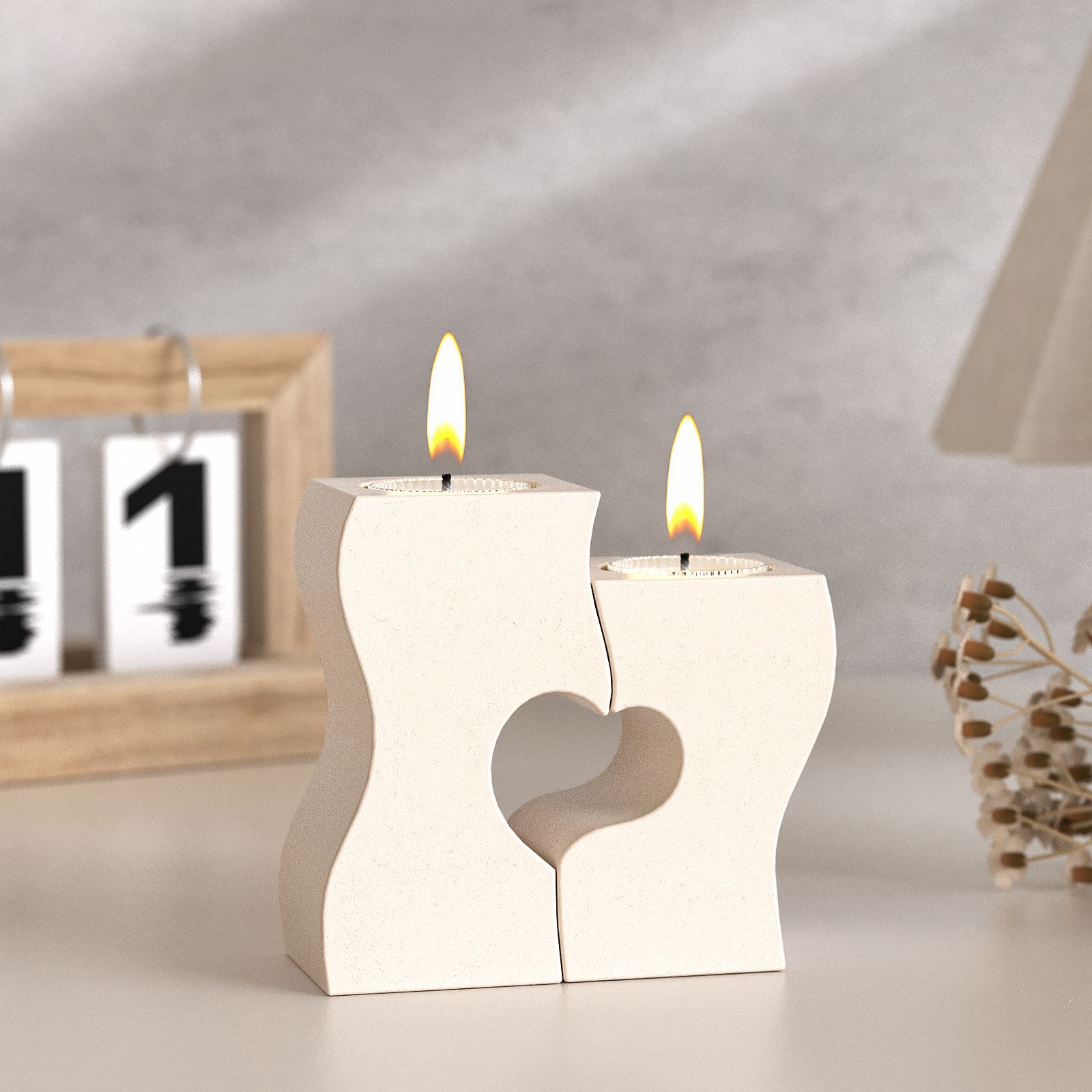 Candle Making Supplies - S ハート燭台シリコーン金型 DIY キャンドルホルダー石膏石膏セメント型クラフトウェディングギフト注ぐ UV 樹脂作成ツール