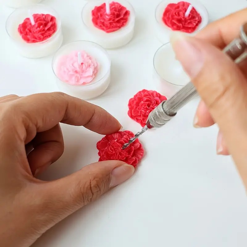 Candle Making Kit For Beginners - キャンドル作り用パンチツールセット、異なる長さのドリルビット2本付き、キャンドルDIYパンチングとアートプロジェクト用