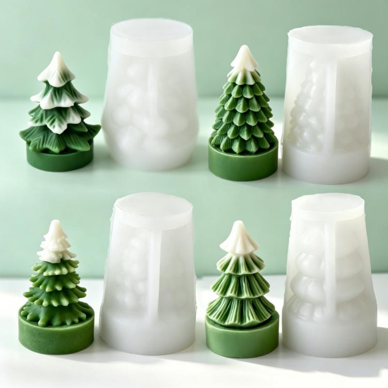 DIYミニクリスマスツリーシリコンモールド 手作りアロマキャ - Candle Making Supplies のレビューと価格