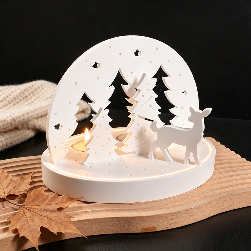 クリスマスエルクティーライトキャンドルホルダーシリコンモール - Candle Making Supplies のレビューと価格