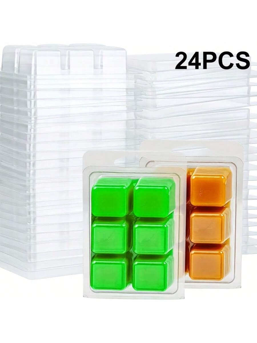 12/24個入り 長方形 6穴 クリアプラスチックモールドト - Candle Making Gel Wax のレビューと価格