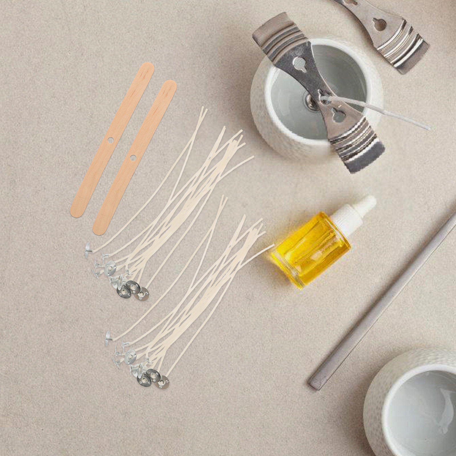 DIYアロマキャンドル用芯付き完全製作キット1セット、木製芯 - Candle Making Kit For Beginners のレビューと価格
