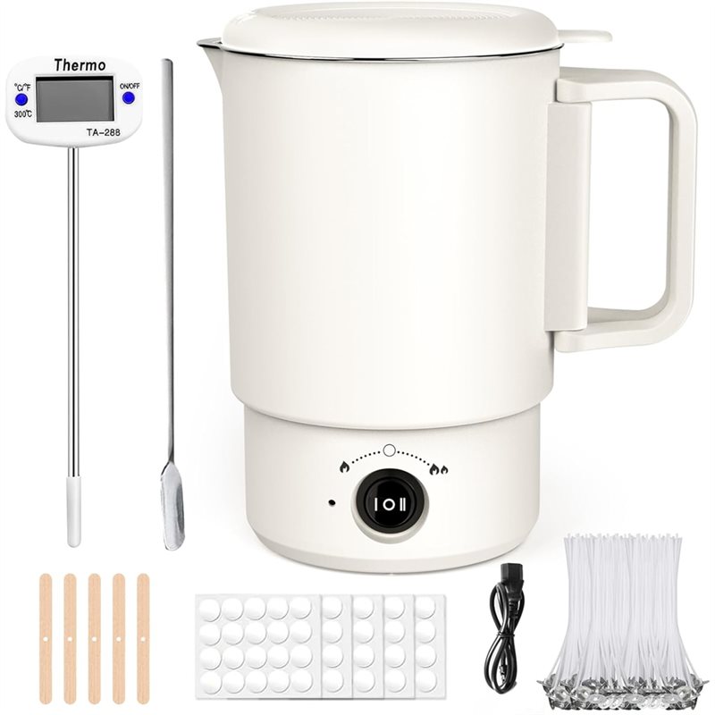 A47U 電気ワックス溶解ポットキット 温度計付き 800M - Candle Making Kit For Beginners のレビューと価格