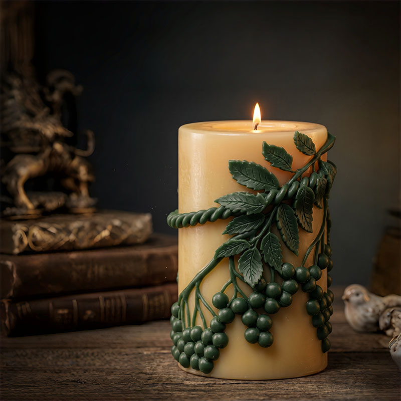 ヴァイングリーンリーフベリーレリーフ型キャンドルアロマセラピ - Candle Making Vinings のレビューと価格
