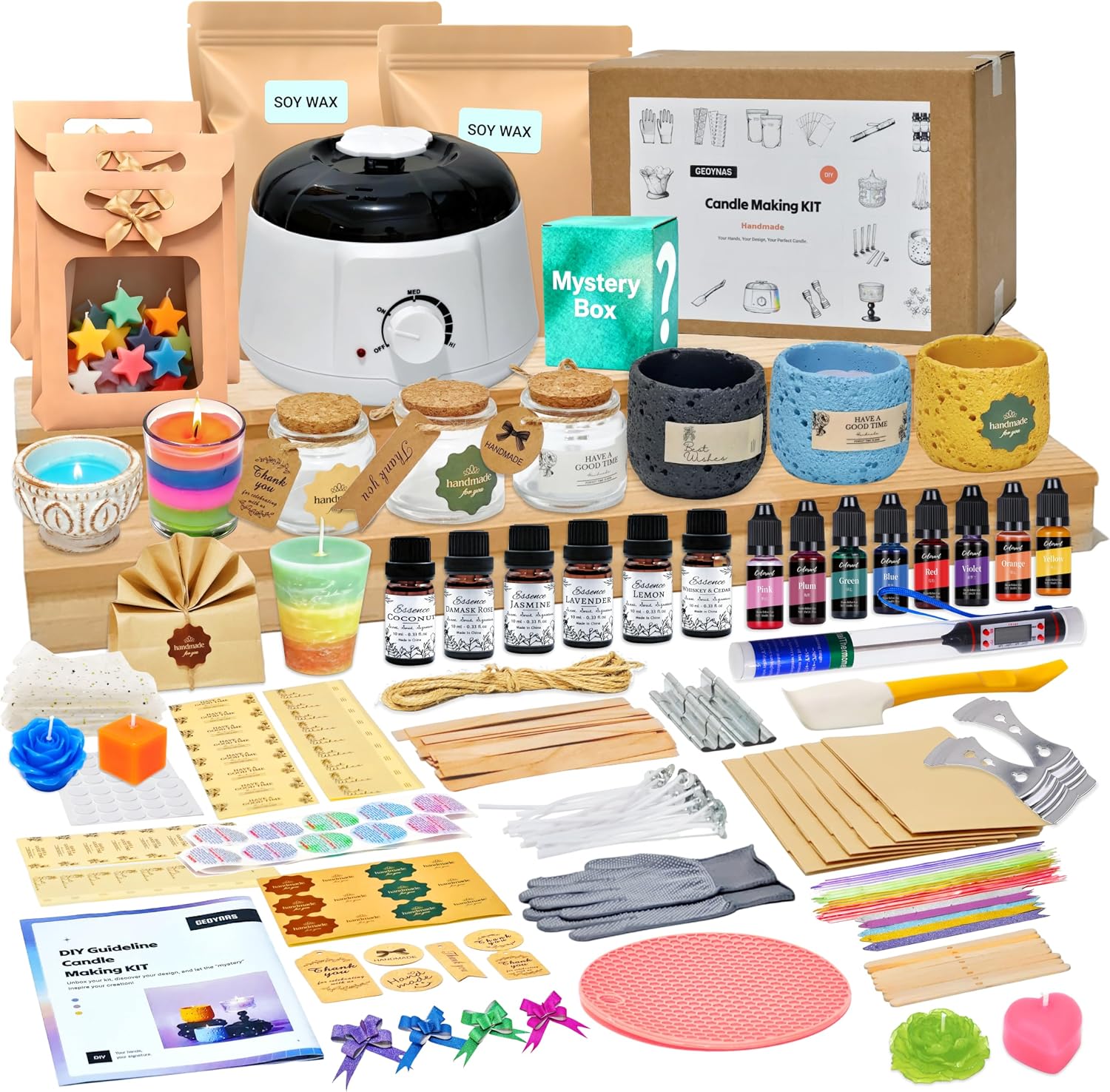 大人と初心者向けの128個入りキャンドル作りキット – ソイ - Candle Making Kit For Beginners のレビューと価格