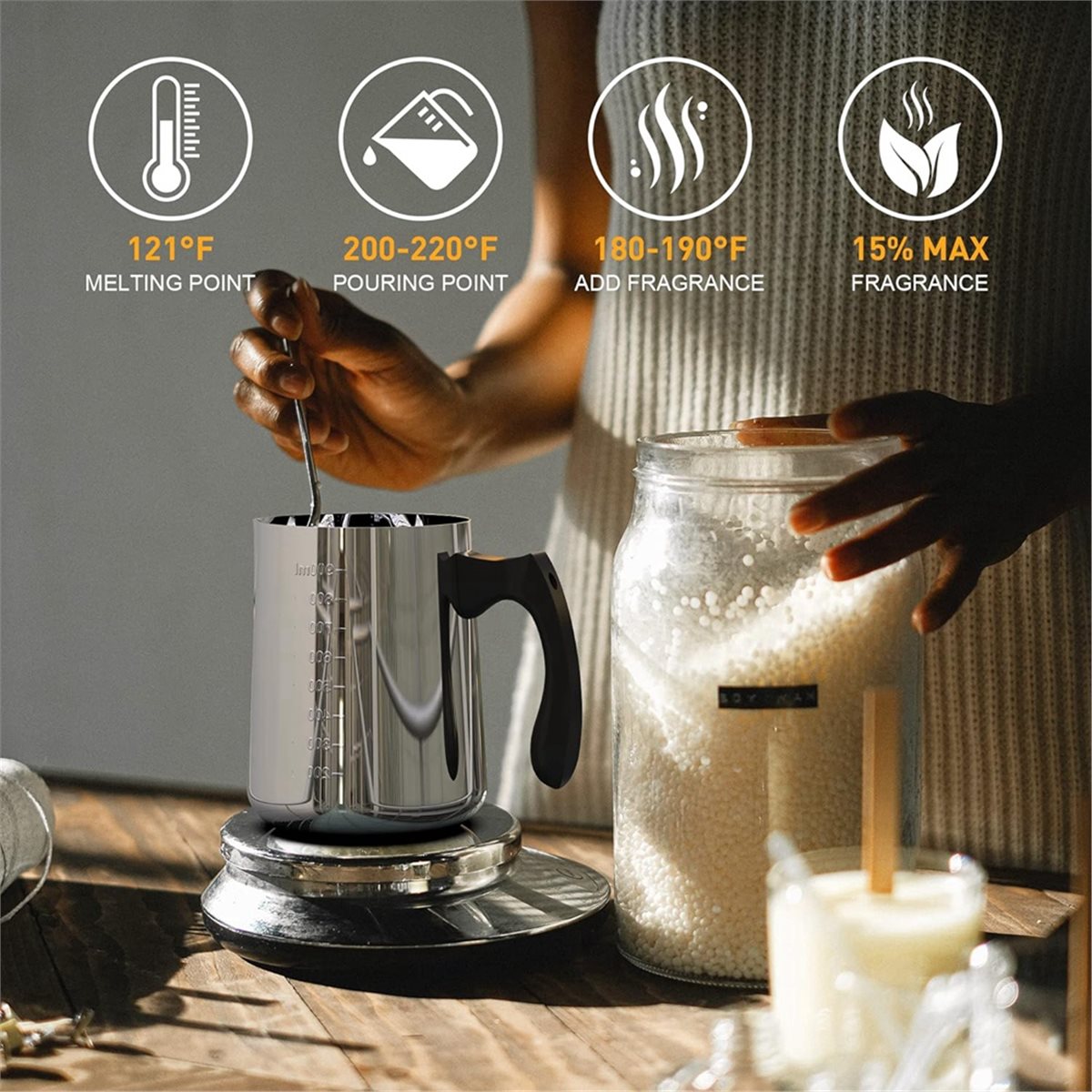初心者向けキャンドル作りキット、大豆ワックスDIYキャンドル - Candle Making Kit For Beginners のレビューと価格