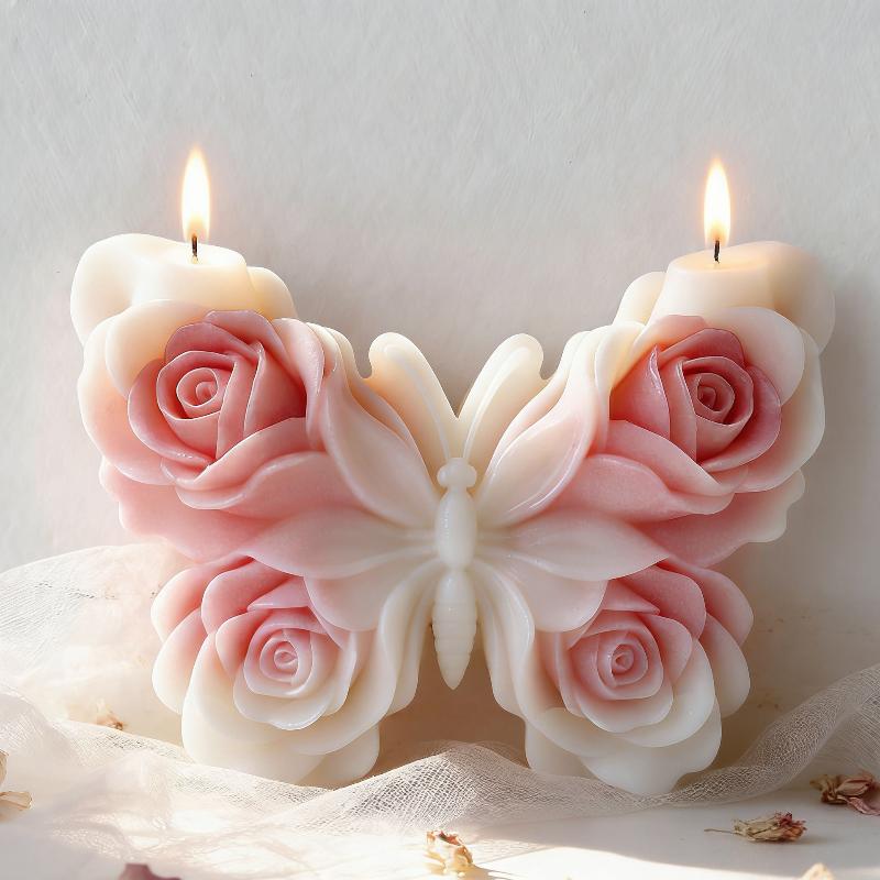 DIY ローズバタフライフォームシリコーン型手作りアロマキャ - Candle Making Supplies のレビューと価格