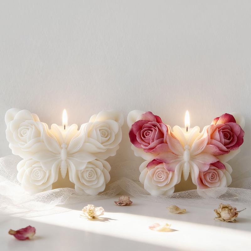 DIY ローズバタフライフォームシリコーン型手作りアロマキャ - Candle Making Supplies のレビューと価格