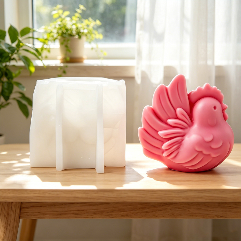 漫画の鶏シリコンキャンドル型、3D鶏型ソイワックスキャンドル - Candle Making Video のレビューと価格