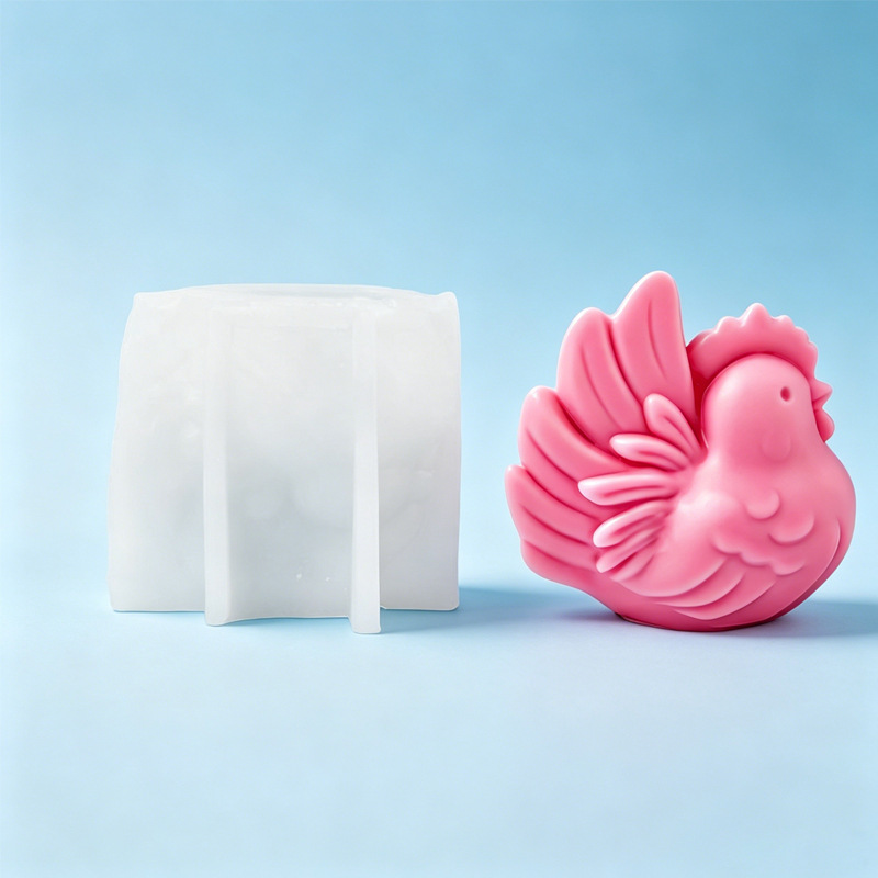 漫画の鶏シリコンキャンドル型、3D鶏型ソイワックスキャンドル - Candle Making Video のレビューと価格
