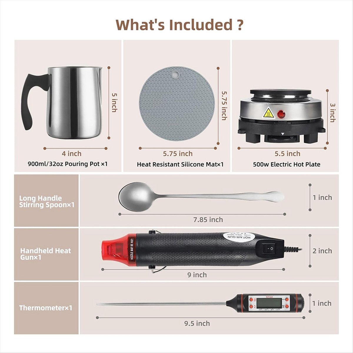 キャンドル作りキット、初心者向け、900ml注ぎ口付きポット - Candle Making Kit For Beginners のレビューと価格