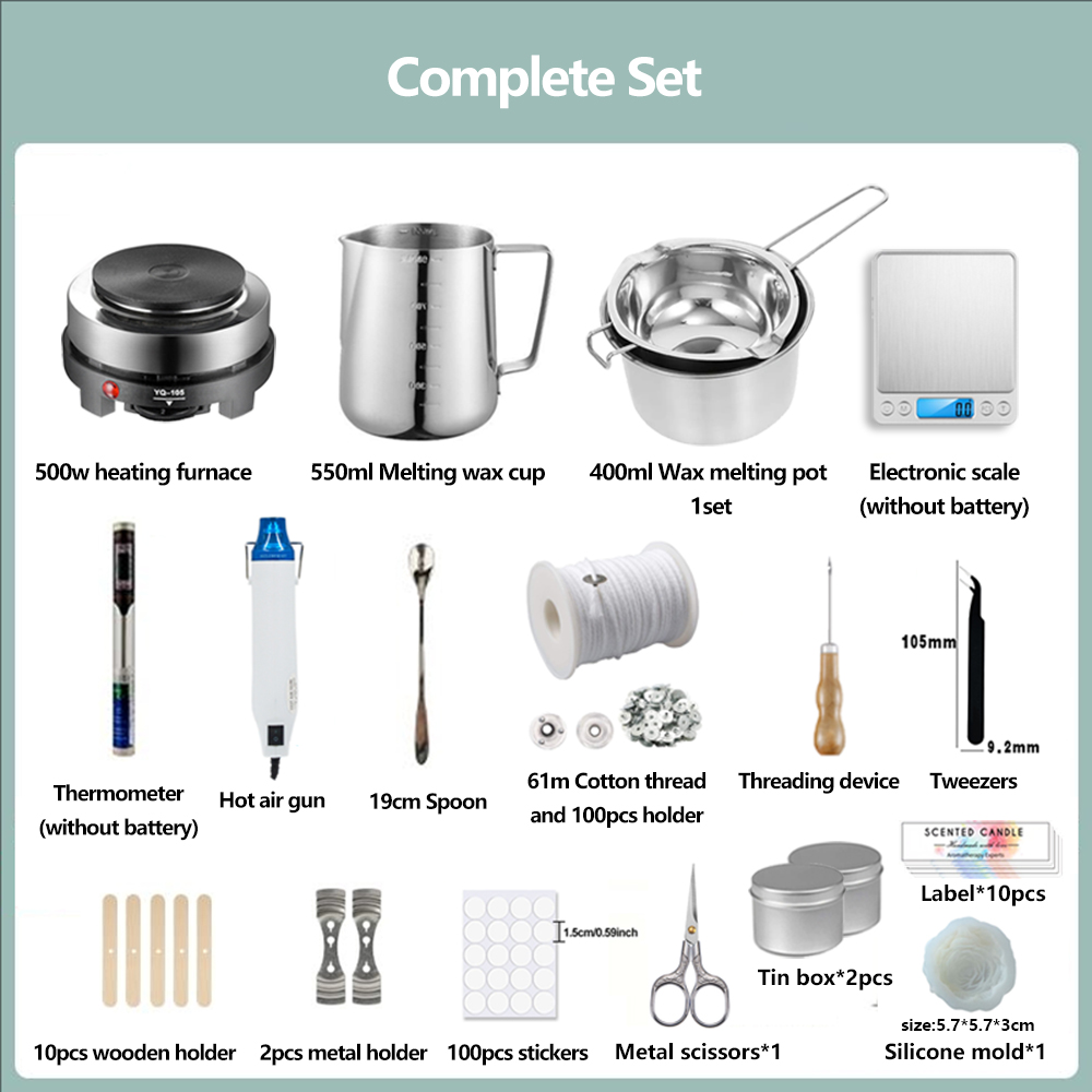 DIY香りのキャンドル作成材料ツールセット、ワックスウィック - Candle Making Kit For Beginners のレビューと価格