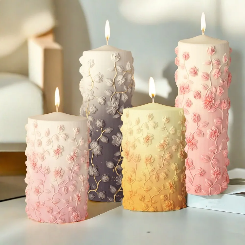 花つるレリーフテーパーキャンドルモールド DIY シリンダー - Candle Making Vinings のレビューと価格